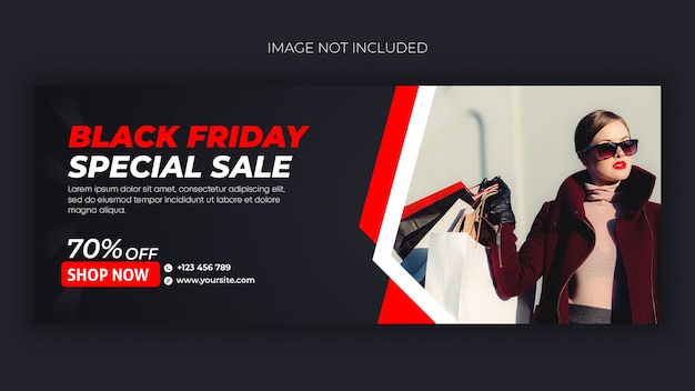 Modelo de design de banner social de venda de moda especial Black Friday