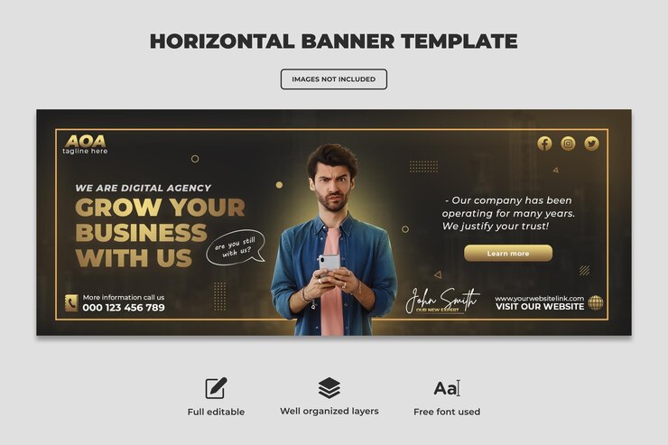 PSD modelo de design de banner web horizontal de webinar de agência de marketing digital conferência de negócios criativos