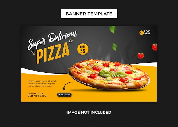 Modelo de design de banner web para pizza