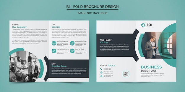 PSD modelo de design de brochura bifold para negócios corporativos