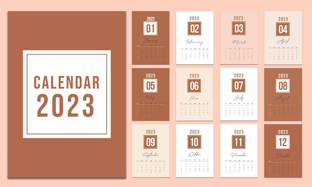 Modelo de Design de Calendário de Ano Novo 2023