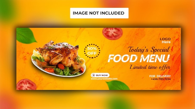 Modelo de design de capa de facebook de comida com venda de comida