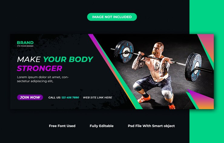 Modelo de design de capa de facebook fitness