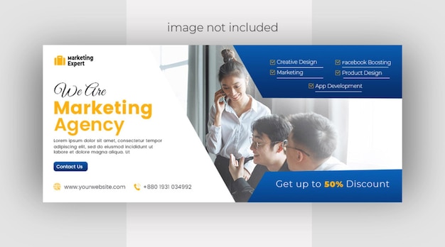Modelo de design de capa do Facebook de agência de marketing digital e corporativa