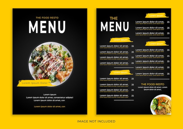 Modelo de design de cardápio de alimentos elegante PSD