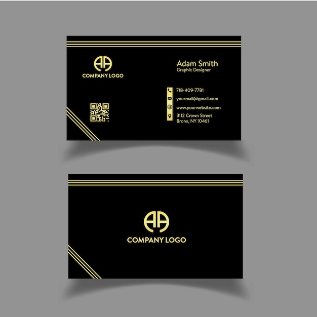 Modelo de design de cartão de visita de luxo dourado moderno criativo
