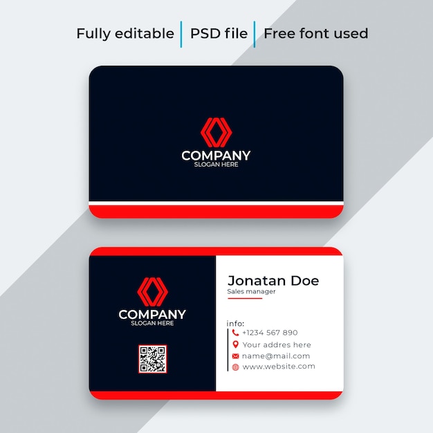 Modelo de design de cartão de visita moderno elegante profissional criativo PSD Premium