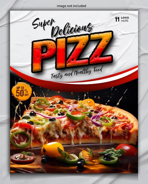 PSD modelo de design de cartaz de comida de pizza