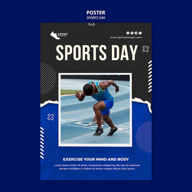 Modelo de design de cartaz de dia de esportes