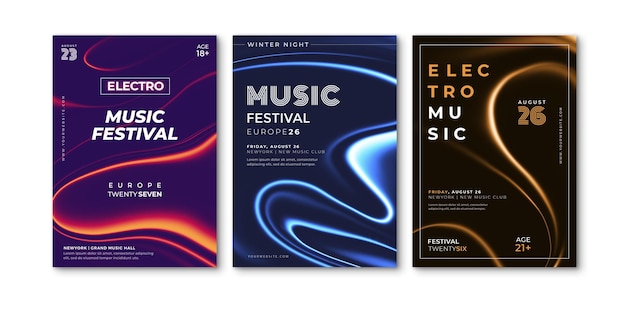 Modelo de design de cartaz de evento musical ou folheto de festival de música