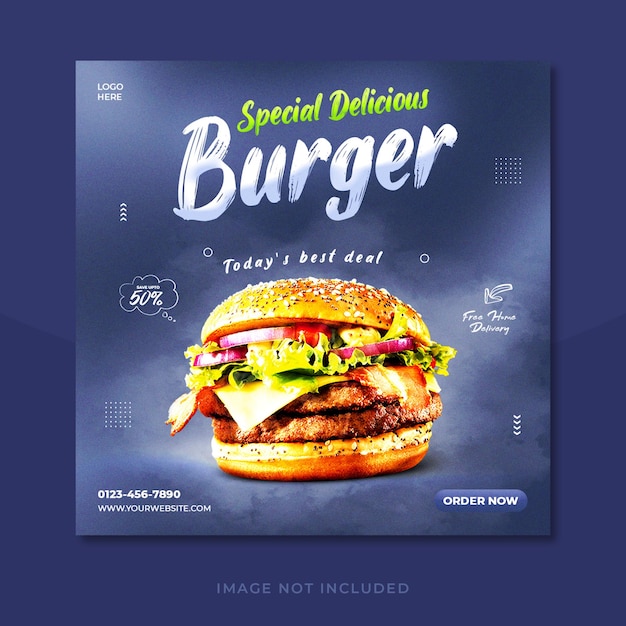 Modelo de design de cartaz de hambúrguer especial
