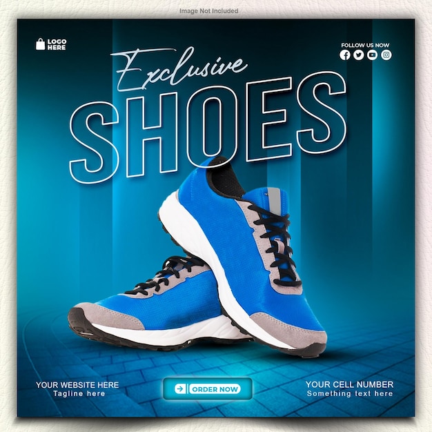 modelo de design de cartaz de venda de sapatos