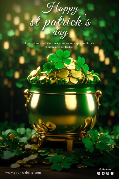 Modelo de design de cartaz do dia de st. patrick