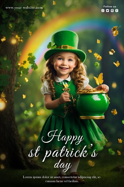 PSD modelo de design de cartaz do dia de st. patrick