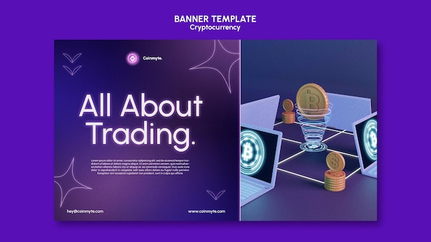Modelo de design de criptomoeda de banner