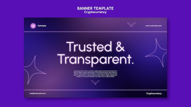 PSD modelo de design de criptomoeda de banner