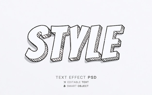 PSD modelo de design de efeito de texto de estilo