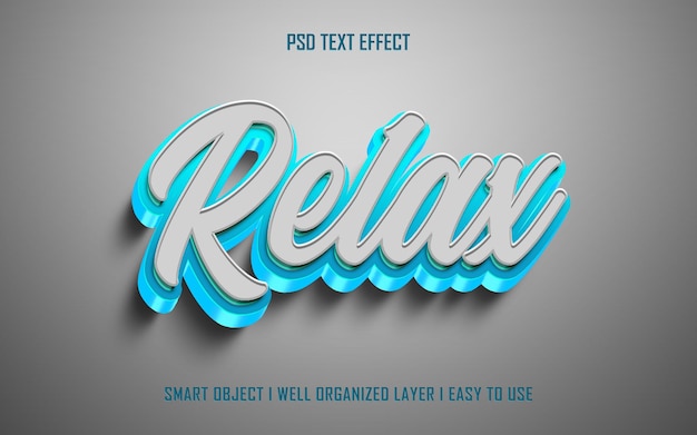 PSD modelo de design de efeito de texto editável relax 3d