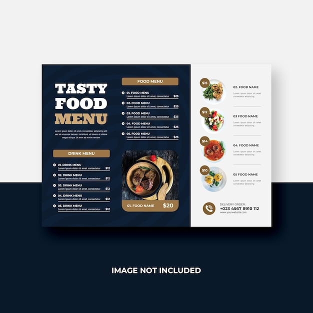 Modelo de design de folheto de menu de alimentos A4