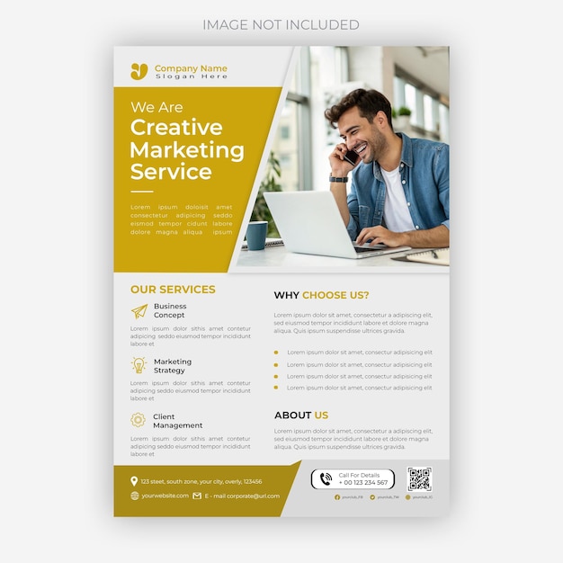 Modelo de design de folheto ou cartaz de negócios criativo