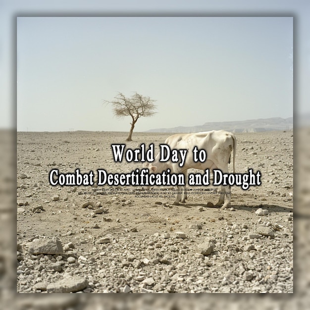 PSD modelo de design de fundo ou banner para o dia mundial de combate à desertificação e à seca