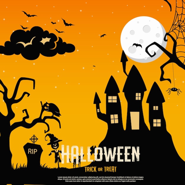 Modelo de Design de Halloween PSD grátis