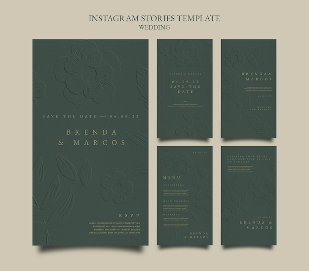 Modelo de design de histórias de casamento no Instagram