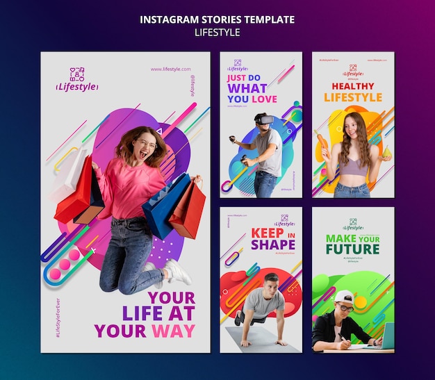 PSD modelo de design de histórias de estilo de vida no instagram