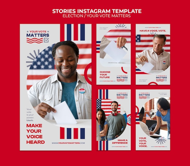 Modelo de design de histórias do instagram de eleição