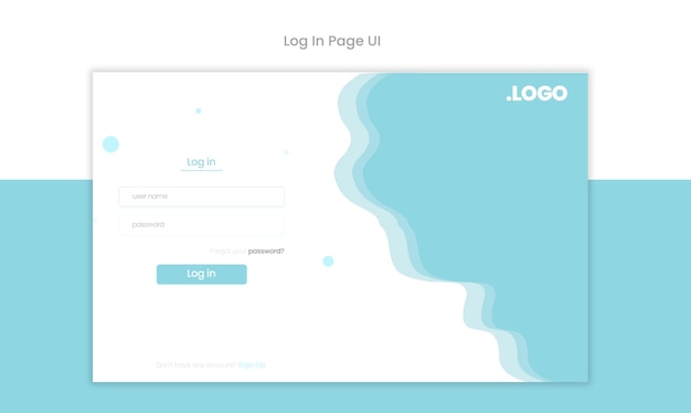 Modelo de design de interface do usuário da página de login