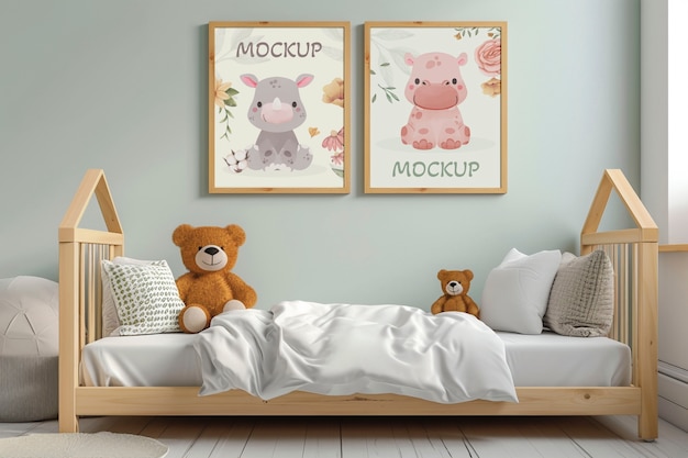 Modelo de design de interiores de cama Montessori