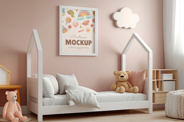 PSD modelo de design de interiores de cama montessori