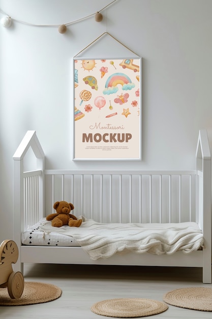Modelo de design de interiores de cama Montessori