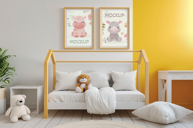 Modelo de design de interiores de cama montessori