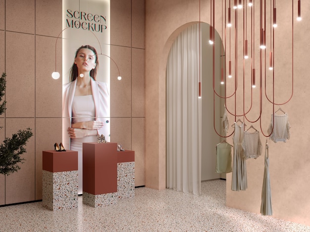 Modelo de design de interiores de lojas