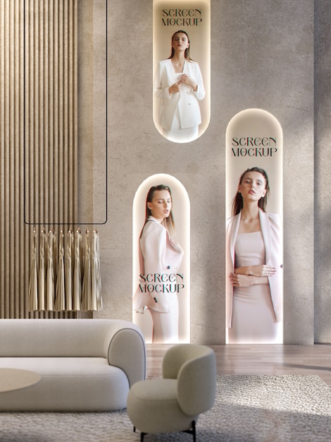 Modelo de design de interiores de lojas