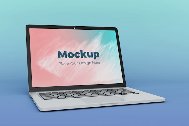 Modelo de design de maquete de tela de laptop personalizável