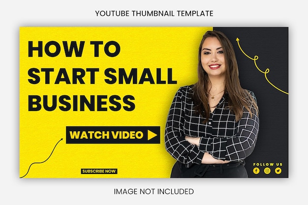 Modelo de design de miniatura de vídeo comercial do YouTube e banner da Web