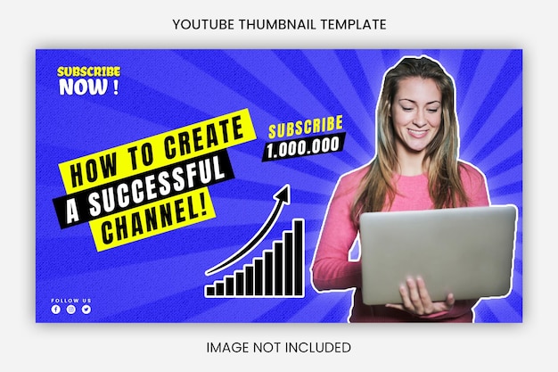Modelo de design de miniatura de vídeo do YouTube e banner da Web