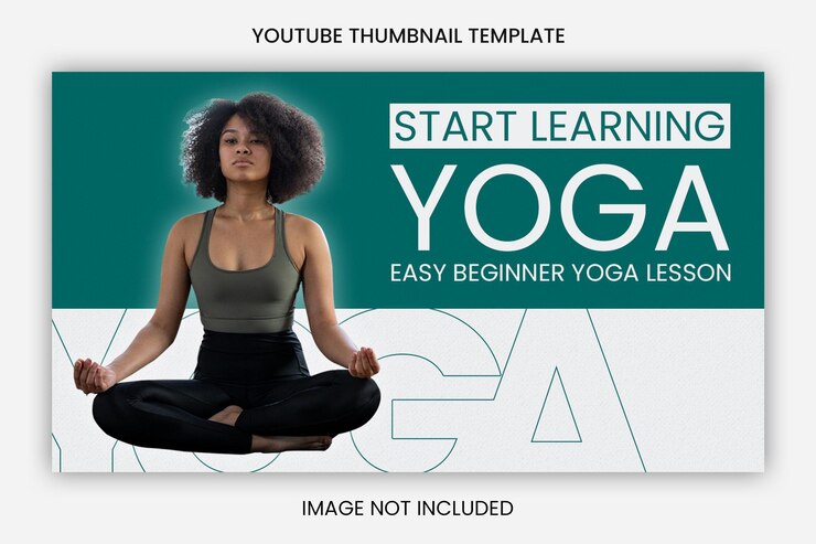 PSD modelo de design de miniatura e banner da web para ioga no youtube
