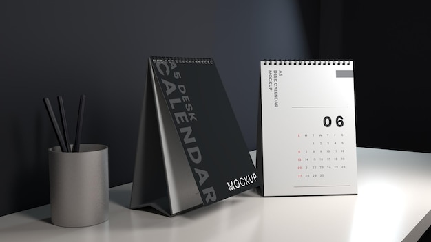 Modelo de design de modelo de calendário de mesa vertical