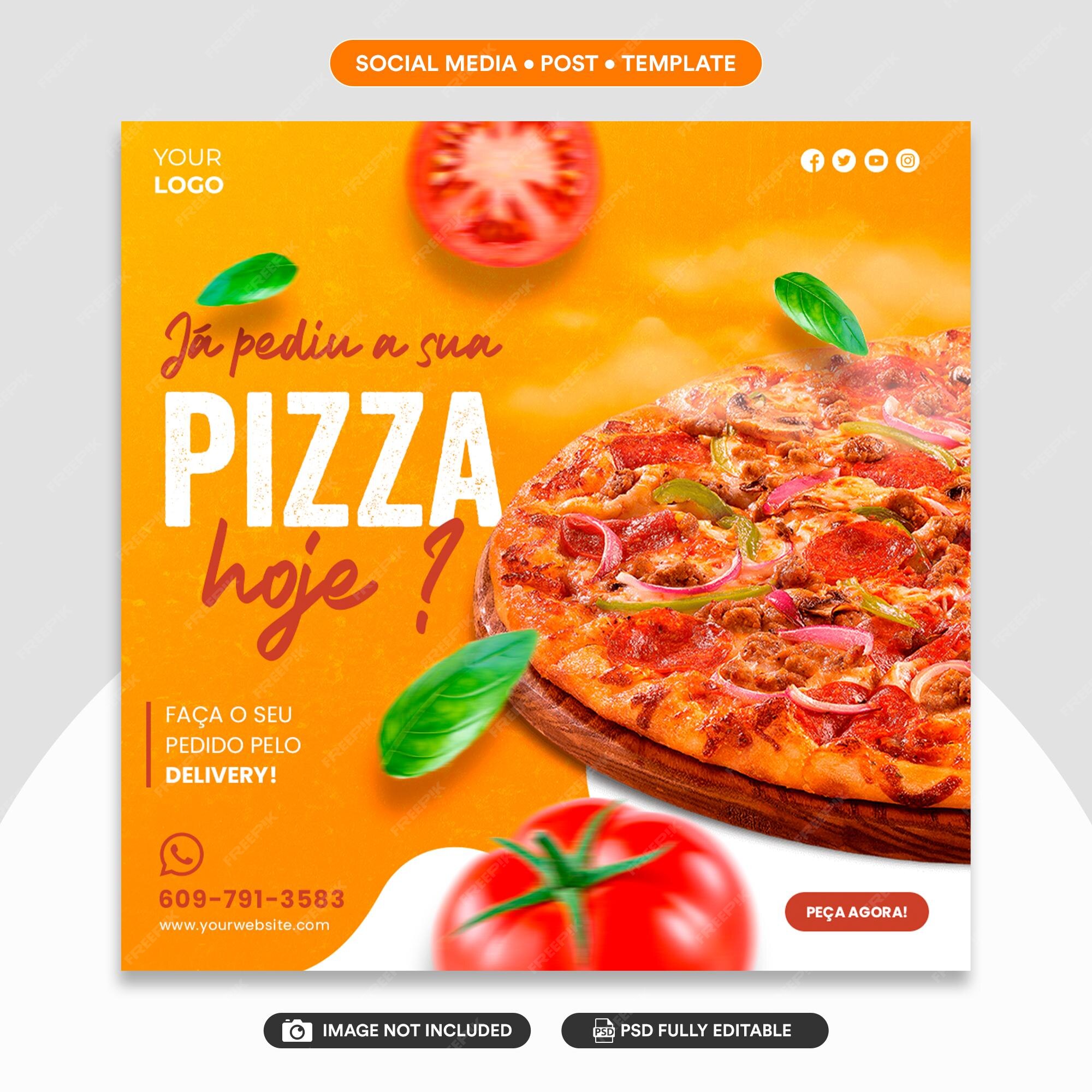 Pizza GG Pizzarias Social Media PSD Editável Deliverys [download