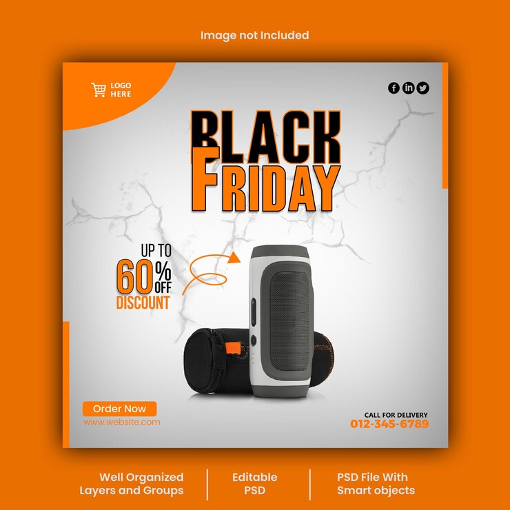 Modelo de design de postagem de mídia social PSD Black Friday