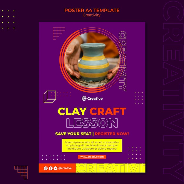 Modelo de design de pôster criativo e imaginativo