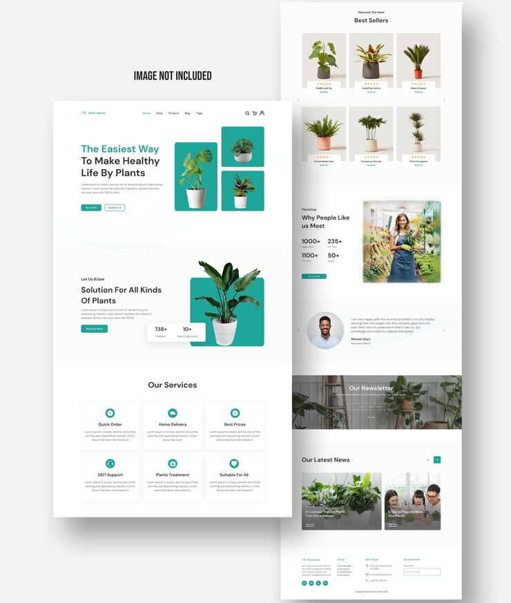 PSD modelo de design de site de design de página de destino de plantação de árvores