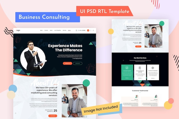 Modelo de design de site RTL de consultoria de negócios