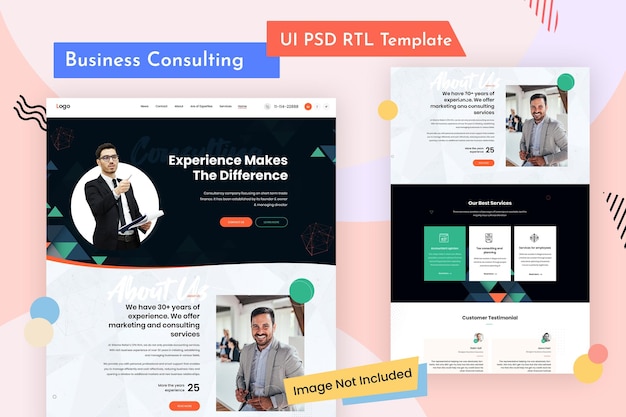 Modelo de design de site rtl de consultoria de negócios