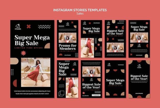 PSD modelo de design de vendas de histórias do instagram