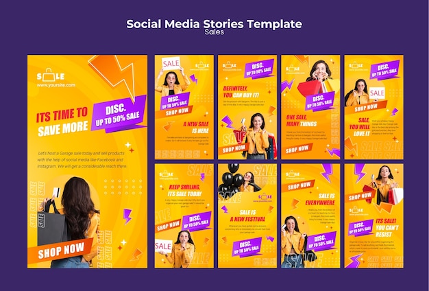 Modelo de design de vendas de histórias do instagram
