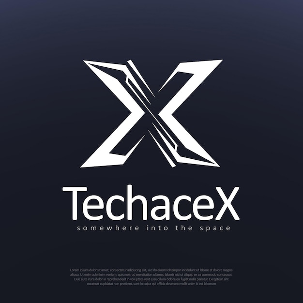 Modelo de design do logotipo Futuristic X